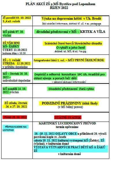Co nás čeká v říjnu